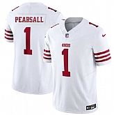 Men & Women & Youth San Francisco 49ers #1 Ricky Pearsall White 2025 F.U.S.E. Vapor Untouchable Limited Stitched Jersey,baseball caps,new era cap wholesale,wholesale hats